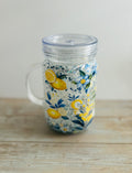 Citrus Blues ~ 20oz Acrylic Mason Jar w/ Handle